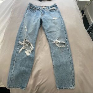 Levi’s Wedgie Distressed Blue Jeans